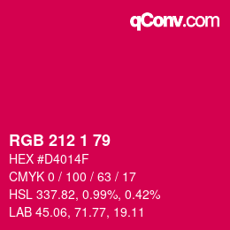 Color code: RGB 212 1 79 | qconv.com