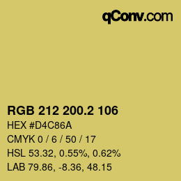 カラーコード: RGB 212 200.2 106 | qconv.com
