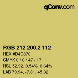 カラーコード: RGB 212 200.2 112 | qconv.com