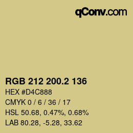 カラーコード: RGB 212 200.2 136 | qconv.com