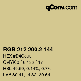 Color code: RGB 212 200.2 144 | qconv.com