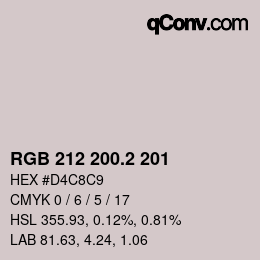 カラーコード: RGB 212 200.2 201 | qconv.com