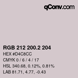 Color code: RGB 212 200.2 204 | qconv.com