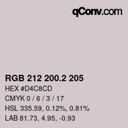 カラーコード: RGB 212 200.2 205 | qconv.com