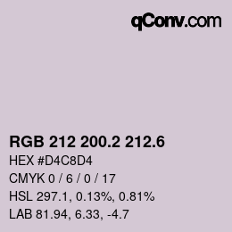 カラーコード: RGB 212 200.2 212.6 | qconv.com