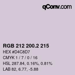カラーコード: RGB 212 200.2 215 | qconv.com