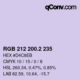 Color code: RGB 212 200.2 235 | qconv.com