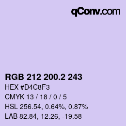 Color code: RGB 212 200.2 243 | qconv.com