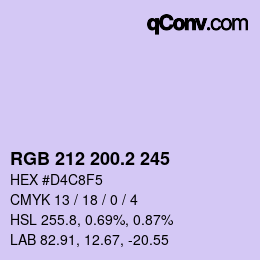 カラーコード: RGB 212 200.2 245 | qconv.com