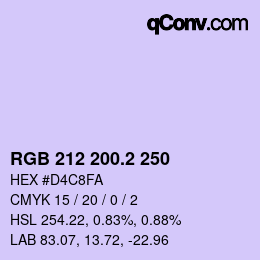 Color code: RGB 212 200.2 250 | qconv.com