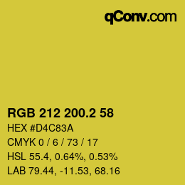 カラーコード: RGB 212 200.2 58 | qconv.com