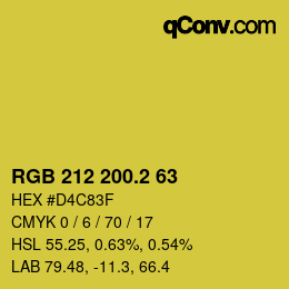 カラーコード: RGB 212 200.2 63 | qconv.com