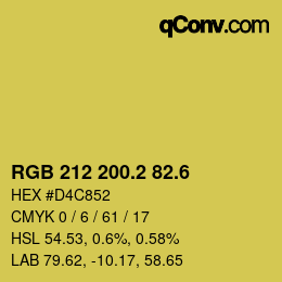 カラーコード: RGB 212 200.2 82.6 | qconv.com