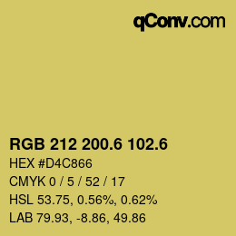カラーコード: RGB 212 200.6 102.6 | qconv.com