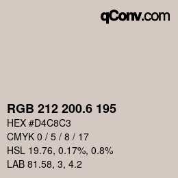 カラーコード: RGB 212 200.6 195 | qconv.com