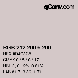 カラーコード: RGB 212 200.6 200 | qconv.com