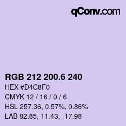 カラーコード: RGB 212 200.6 240 | qconv.com