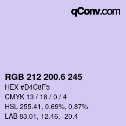 カラーコード: RGB 212 200.6 245 | qconv.com