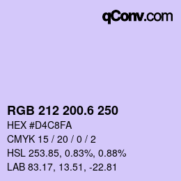 カラーコード: RGB 212 200.6 250 | qconv.com