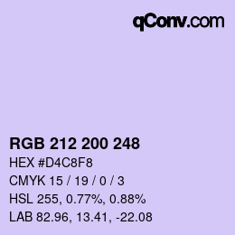 Farbcode: RGB 212 200 248 | qconv.com