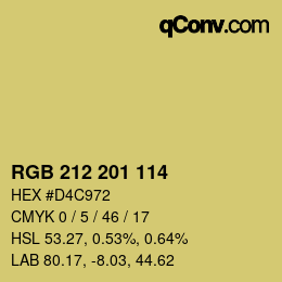 Color code: RGB 212 201 114 | qconv.com