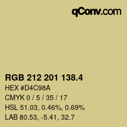 カラーコード: RGB 212 201 138.4 | qconv.com