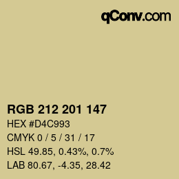 Color code: RGB 212 201 147 | qconv.com