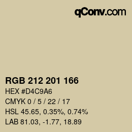 Color code: RGB 212 201 166 | qconv.com