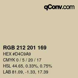 Color code: RGB 212 201 169 | qconv.com