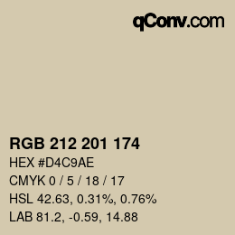 Color code: RGB 212 201 174 | qconv.com