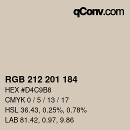 Color code: RGB 212 201 184 | qconv.com