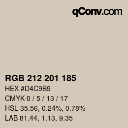 Color code: RGB 212 201 185 | qconv.com