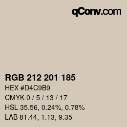 Color code: RGB 212 201 185 | qconv.com