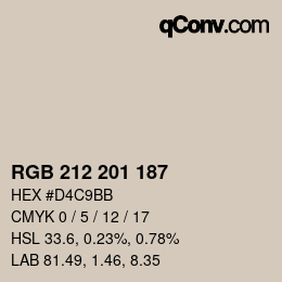 Color code: RGB 212 201 187 | qconv.com