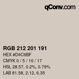 Color code: RGB 212 201 191 | qconv.com