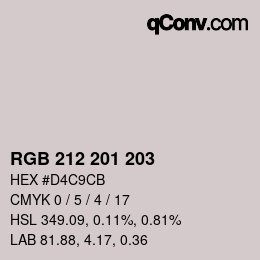 Color code: RGB 212 201 203 | qconv.com