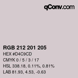 Color code: RGB 212 201 205 | qconv.com