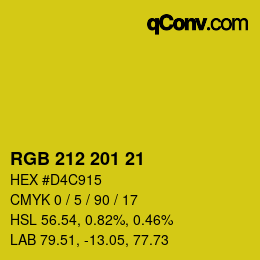 Color code: RGB 212 201 21 | qconv.com