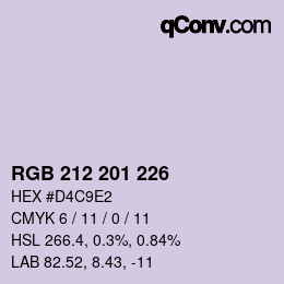 Color code: RGB 212 201 226 | qconv.com