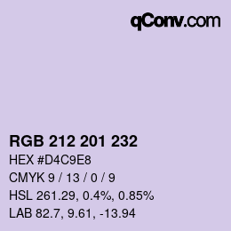 カラーコード: RGB 212 201 232 | qconv.com