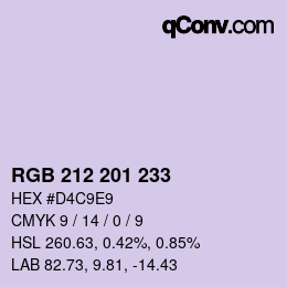 カラーコード: RGB 212 201 233 | qconv.com