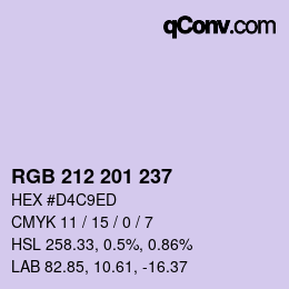 Color code: RGB 212 201 237 | qconv.com