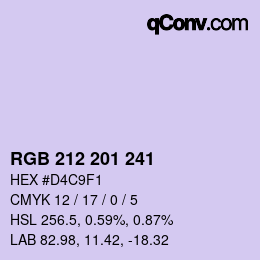 Color code: RGB 212 201 241 | qconv.com