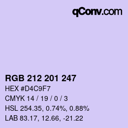 Color code: RGB 212 201 247 | qconv.com