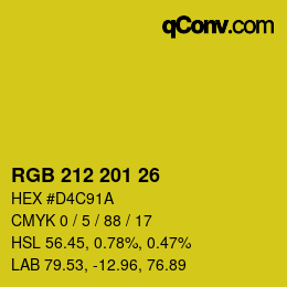 Color code: RGB 212 201 26 | qconv.com