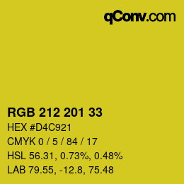 颜色代码: RGB 212 201 33 | qconv.com