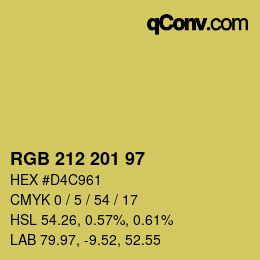 Color code: RGB 212 201 97 | qconv.com