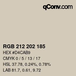 Color code: RGB 212 202 185 | qconv.com