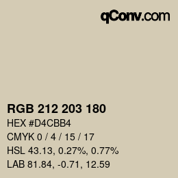 カラーコード: RGB 212 203 180 | qconv.com