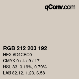 Farbcode: RGB 212 203 192 | qconv.com